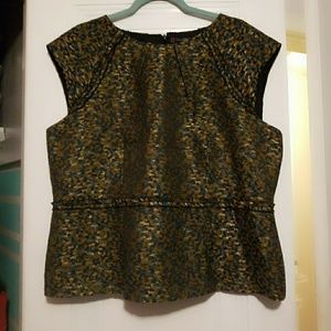 Boden limited edition teal gold metallic peplum to